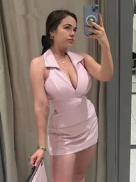 Halter Collar backless Blouse Skirt Shorts Set Women Sleeveless Crop Top Mini Dress shorts Suit 2024 Summer Lady Casual Suits 240513