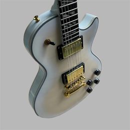 best all-in-one electric guitar, white transparent tiger body, cartridge, chord bridge, 4 volume buttons +1 gear switch