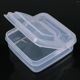 Storage Bottles 5x Sliced Cheese Container Compact Cookie Holder With Flip Lid Freezer Drawers Bins Transparent Box