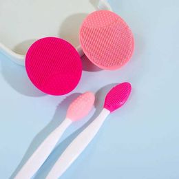 3SVF Cleaning Silicone lip exfoliation facial cleaning brush facial scrub nose cleaning brush blackhead removal double-sided beauty skin care tool d240510