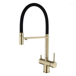 Kitchen Faucets High Quality Brass Sink Faucet Cold Water Tap Purified Direct Drinking 3 Outlet
