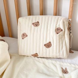 Storage Bags 1pcs Diaper Bag Baby Pram Stroller Organiser Bear Embroidery Multifunctional Nappy Nursing Mommy Travel Makeup Pouch