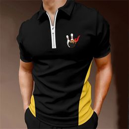 Bowling MenS Polo Shirt 3d Print Golf Shirt Simple Fashion Men Clothing Summer Sports Breath Polo T-Shirt Loose Oversize Shirts 240513