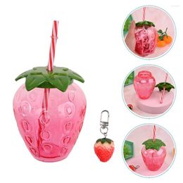 Mugs Beach Party Cup Kids Fruit Shaped Cups Plastic Themed Strawberry Straws Drink Decorations