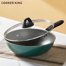 Pans 1pc Woks & Stir-Fry Griddle Chef's Non-Stick Cast Iron Skillet For Gas Stove Top And Induction Cooker