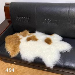 Carpets Genuine Mongolian Tibetan Curly Fur Rug Fluffy Soft Carpet Leather Hide Pelt Throw Chair And Sofa Cover