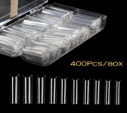 400pcsBox XL C Curve Straight Length Tips Extra Long Curved Half Cover False Nail Tips Salon Nail Supply1606321