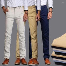 Men's Pants Fashion Men Casual Slim Fit Plaid Pencil Male Business Straight Pant Wedding Trousers