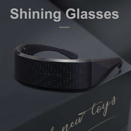 Óculos emissores de luz Tiktok A mesma barra Tiodi Bluetooth Charging App Padrão personalizado Dinâmico LED Óculos de sol H513-110