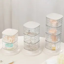 Storage Boxes With Cover Jewelry Box Multi-layer Dustproof Bracelet Earring Holder Transparent Rotatable Makeup Rack