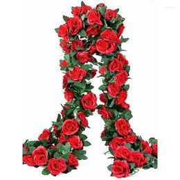 Decorative Flowers 1Pack Artificial Rose Vine Fake Garland Hanging For Wedding Arch Party Garden Home Bedroom Office Wall Art Decor