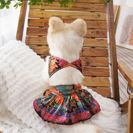 Dog Apparel Pet Bikini Sling Party Costume Dresses Swimsuit Beach Clothes Ins Summer Sexy Hawaiian Dress Cute Skirt