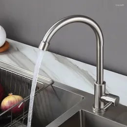 Kitchen Faucets Basin Sink Faucet SUS304 Stainless Steel Single Cold Water Taps Vegetable Washing Torneira Cozinha Griferia Para Cocina