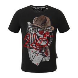 Men designer PP Skull Diamond t shirt Short sleeve Dollar Brown bear Brand tee fashion O-Neck high Quality Skulls TShirt tees tops PP108