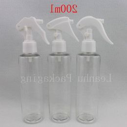 30 X 200ml empty clear refillable watering bottle with trigger sprayer , 7oz plastic spray PET bottle transparent, trigger spray Eeukk