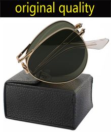 Top grade Metal Frame Vintage folding Sunglasses Women Men Driving foldable gradient rd3479gafas uv400 Pilot Sun Glasses9953512