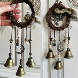 Decorative Figurines Magical Witch Bells Wind Chimes Door Hangers Wreath Handmade Hanging For Home Decoration