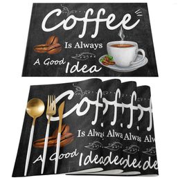 Table Mats Retro Style Coffee Bean Mat Wedding Holiday Party Dining Placemat Kitchen Accessories Napkin