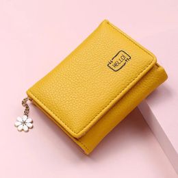 Storage Bags Wallets For Women Short Wallet Simple Card Buckle Coin Purse PU Trifold Bag With Plenty Of Pocket Tickets And Cards