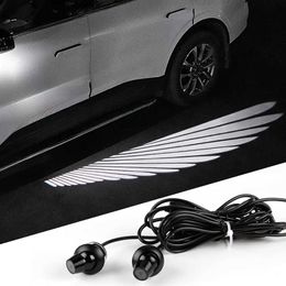 Decorative Lights 2pcs Car Side Rearview Mirror Welcome Lights Angel Wing Dynamic Projection Lamp Projection Lamp For All Brands All Models T240509