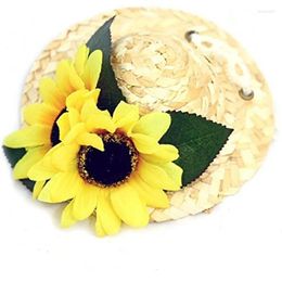 Dog Apparel Accessories Pet Supplies Straw Hat Summer Adjustable Small Sunflowers Cap Yorkie Poodle Maltese Pography Hawaii Party