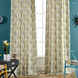 Curtain Chinese Modern Minimalist Curtains For Living Room Bedroom Polyester Cotton Printed Balcony Blackout