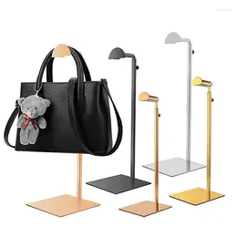 Hooks Adjustable Polished Gold / Silver Hanging Bag Handbag Shelf Display Stand Purses Holder Rack Organiser Storage