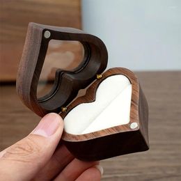 Jewellery Pouches Wooden Love Earrings Ring Box Storage Packaging Wedding Anniversary Valentine's Day Gift Engraved Name Handmade Goods