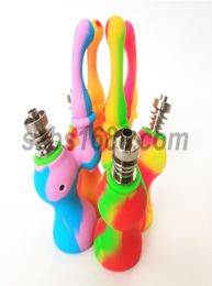 Bong Dab Rig Bubbler Silicone Pipes Hookah Water Pipes silicone Bongs Heady Mini Pipe Wax Oil Rigs Hookah beaker pipes with top ti2395606