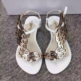 Sophia Webster Thong Flat Sandals Real leather Womens Gladiators Rhinestone Rome Style Cozy Sandal6530823