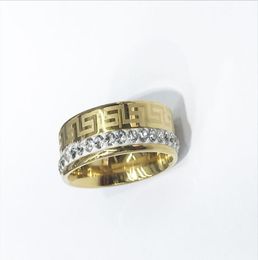 one Row Crystal Jewellery Whole Gold Colour Stainless Steel Wedding Rings USA size 7891011128622694