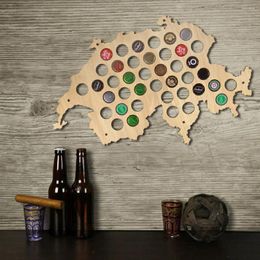 Party Decoration Beer Cap Map Bottle Of Switzerland Gift For Aficionado Wall Decor Wooden Hanging Craft