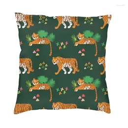 Pillow Tropical Forest Animal Tigers Throw Covers Living Room Decoration Autumn Jungle Sofa Cover Polyester Pillowcase