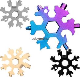 Party Favour Snowflake Multi Tool 18 in 1 Wrench Bottle Openers Key Ring Bike Fix Tool Christmas Snowflake Gift FY73129048925