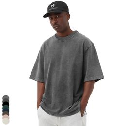 Mens Clothes Oversized Tshirt 100% Cotton T-shirt Manufacturer Streetwear Hip Hop Blank Acid Wash Custom Vintage T Shirts 240511
