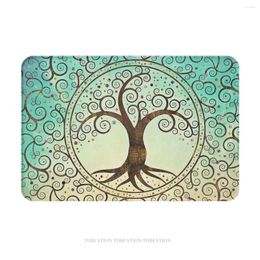 Carpets Viking Bedroom Mat Spiral Tree Of Life Yggdrasil Doormat Flannel Carpet Outdoor Rug Home Decoration