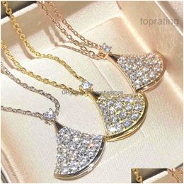 Other Necklace Designer Necklaces Bgari Divas Dream Set With Diamonds 18K Gold Plated Highest Counter Quality Luxury Official Reproduc Dhh04