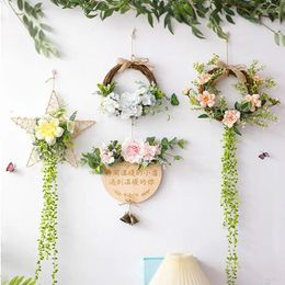 Decorative Flowers Living Room Background Wall Decorations Fake Hanging Decor Bedside Flower Basket