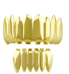 LuReen 4 Colour Teeth Grillz 8 Top and 6 bottom Grillz Set With Silicone Moulds Vampire Hip Hop Jewellery xxss1371256