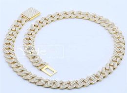 Custom hip hop bling zircon cuban necklace 12mm cuban link necklace247L6864317