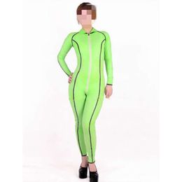 Latex Suit Rubber Full Body Women Light Green Sexy catsuit with mask Size XS~XXL Cosplay,Masquerade Catsuit Costumes