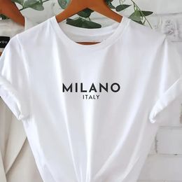 Letter Fashion Print Crew Neck TShirt Casual Short Sleeve For Spring Summer Womens Clothing Valentines Day 240425
