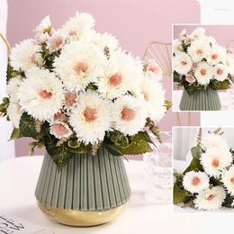 Decorative Flowers 6 Head Small Bunch Fake Sunflower Artificial Plant Bouquet Beautiful Flower Prop Wedding Party DIY Home Decoration