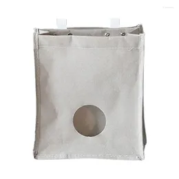 Storage Bags Wall Mounted Bag Kitchen Shopping Waterproof Hangings Organiser With Hooks And Round Extraction