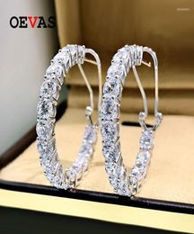 Hoop Huggie 100 925 Sterling Silver 4mm High Carbon Diamond Earrings For Women Sparkling Wedding Party Fine Jewelry Gift Wholes2735605