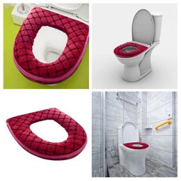 Toilet Seat Covers Red 17 14.65'' In Cover Pads Washable Cushion Mat Winter Soft Warm H And Bathroom Rugs Foam