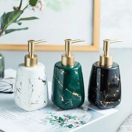 Liquid Soap Dispenser Nordic White Ceramic Hand Sanitizer Soup Bottle Home El Press Empty Gel Shampoo Moisture Gold Head