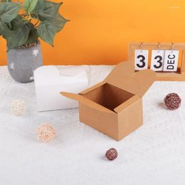 Gift Wrap 10/20/50pcs White Cardboard Kraft Paper Box Candy Packaging Biscuits Pastries Baking