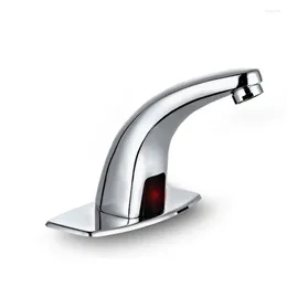 Bathroom Sink Faucets Automatic Sensor Touchless Faucet With Hole Cover Plate Hands Free Water Tap Control Box And Hose