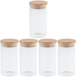 Storage Bottles 5x Rice Container Containers Food Glass Jars With Lids Pantry